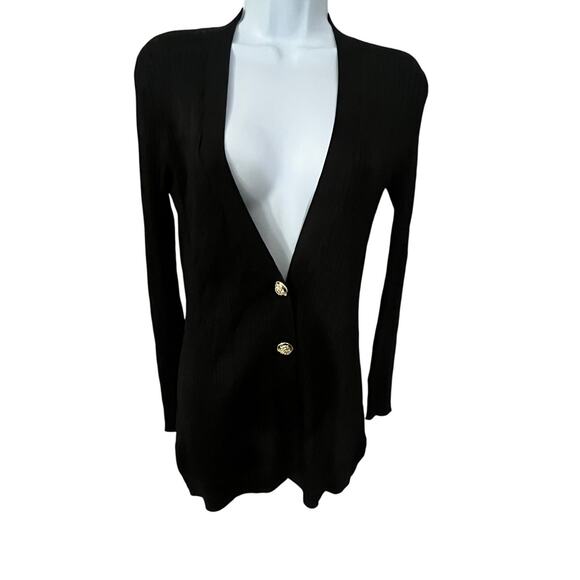 NWT Jason Wu Black Cardigan with Gold Buttons – Women’s Small - Picture 1 of 5